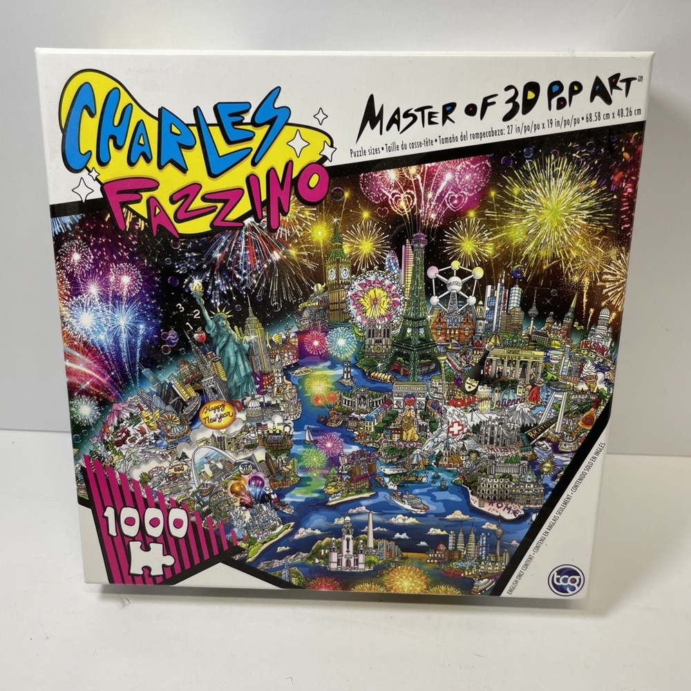 CHARLES FAZZINO Pop Art 1000 PC BRAND NEW SEALED PUZZLE  "Celebrating Our World"